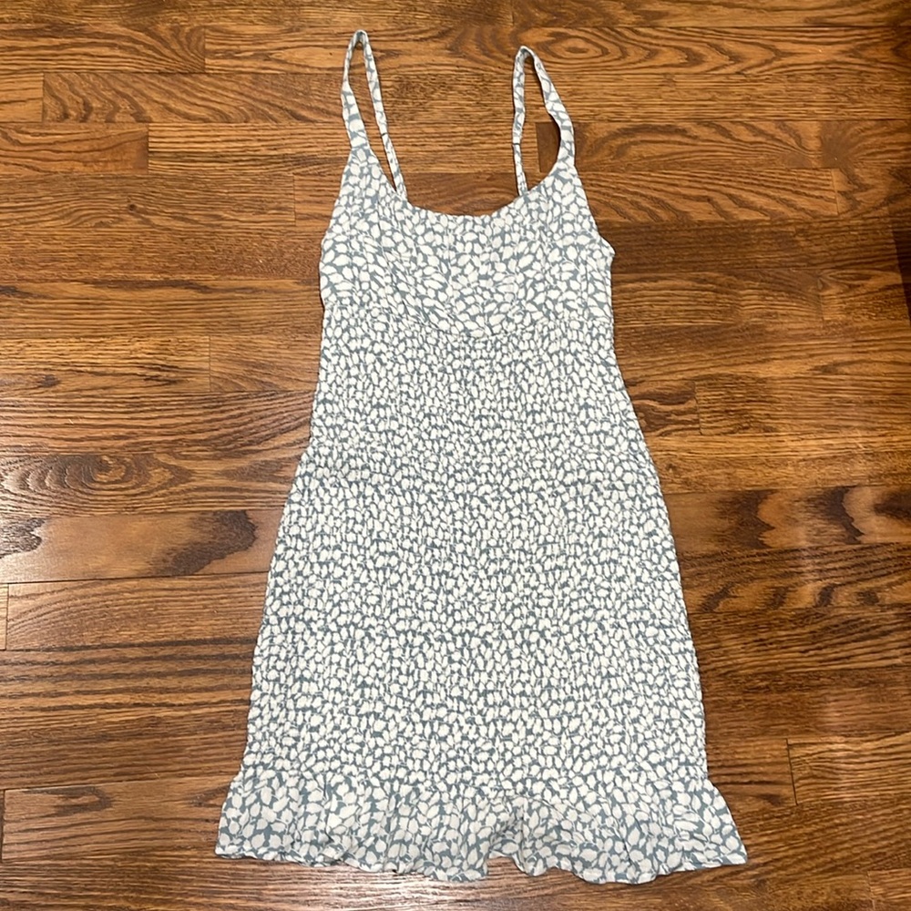 Abercrombie & Fitch White and Light Blue Floral Slip Dress